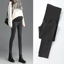 Pregnant women pants autumn wear thick plus velvet autumn and winter pregnant women leggings fashion jeans trousers winter wear