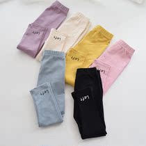 Children hit bottom pants girl big elastic pants spring and autumn long pants candy color