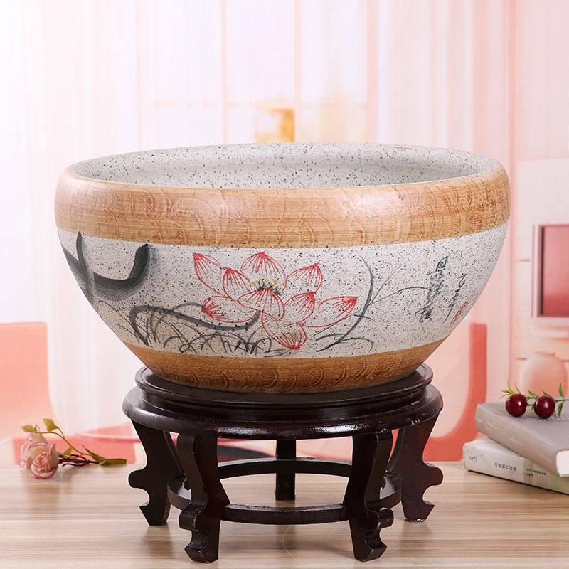 Jingdezhen ceramic aquarium basin lotus large turtle fish bowl lotus pond lily home furnishing articles water ideas