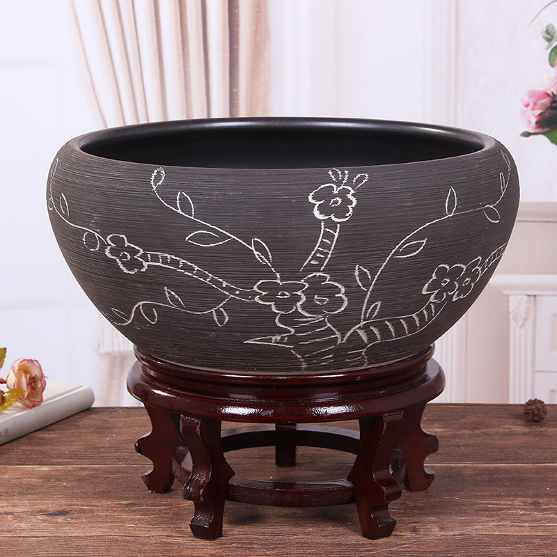 Jingdezhen ceramic basin lotus large fish tank water lily household geomantic furnishing articles landscape creativity