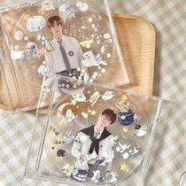 Gupan decorated transparent acrylic disc handbook creative star chasing homemade collage idol peripheral CD disc album box