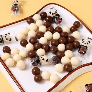 熊猫麦丽素巧克力豆网红黑白夹心巧克力儿童休闲零食（代可可脂）