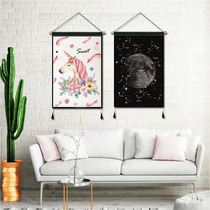 ins Nordic style Bedroom decoration hanging cloth Living room background cloth Meter box shielding cloth Cotton and linen art hanging painting tapestry