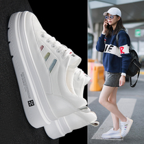 Tide brand autumn 2021 fashion new womens shoes leather inside thick soled casual flat small white shoes Joker board shoes