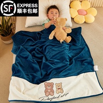 Coral Suede Childrens Blanket Office Afternoon Nap Single Air Conditioning Blanket Thickened Winter Quilt Lunchtime Cover Leg Small Blanket
