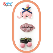 Dog headdress Leather band bow Hair ornaments Pet Teddy Bear hairpin Puppy hair accessories Cute gift box