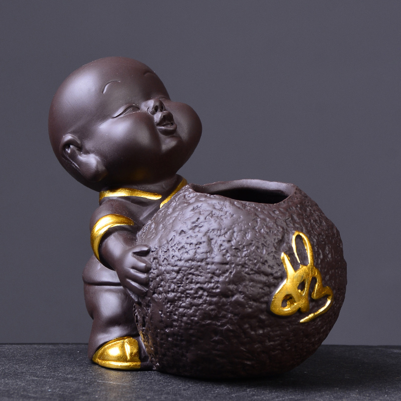 Violet arenaceous zen the young monk vase penny money plant grass hydroponic flower pot vessel dry flower receptacle desktop creative furnishing articles