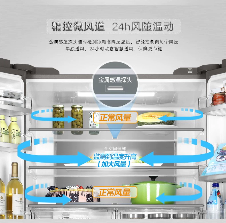 Gia dụng Haier Tủ lạnh nhiều cửa hai cánh dung tích lớn 605 lít chuyển đổi tần số kép tiết kiệm năng lượng, tiệt trùng wifi thông minh - Tủ lạnh