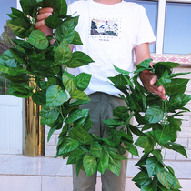 Simulation of green planting vines Decorative Plastic Flowers Leaves Fake Leaves Vines Flower Winding Green Leafy Water Piping Shielded Hanging Wall