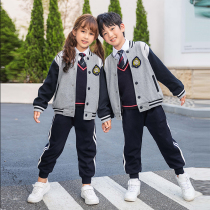 Kindergarten garden clothing spring and autumn British wind childrens school uniform suit three pieces of sportswear customization