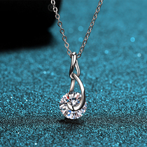 Mosan diamond pendant necklace female fashion simple temperament Joker choker necklace female tide Net Red jewelry to send girlfriend