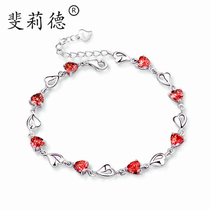 Girl heart bracelet ins niche design Sterling heart chain children fashion simple temperament Joker jewelry