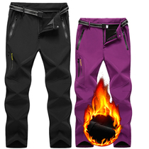 Peak way outdoor fleece pants men wear autumn and winter plus velvet thickened warm assault pants women fleece sports trousers