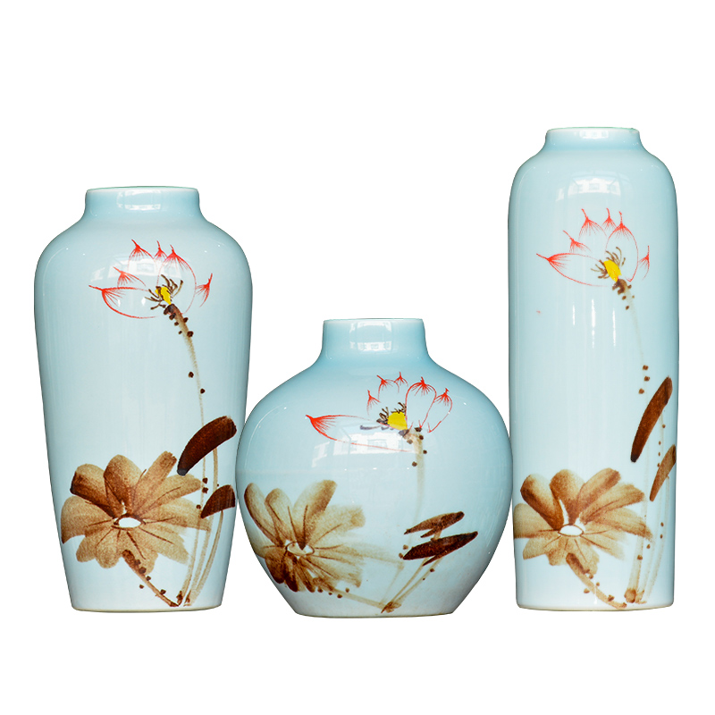 Jingdezhen modern new Chinese style ceramic vase furnishing articles sitting room of TV ark, dried flower arranging flowers wine porch decoration