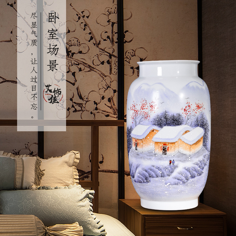 The Master of jingdezhen ceramic hand - made flower arranging dried flower vase sitting room place, new Chinese style household adornment TV ark