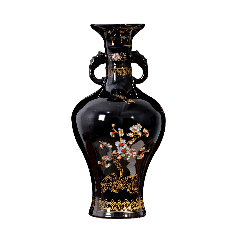 Jingdezhen ceramics vase archaize sharply glaze flower arranging Chinese style living room TV cabinet porch decoration collection furnishing articles