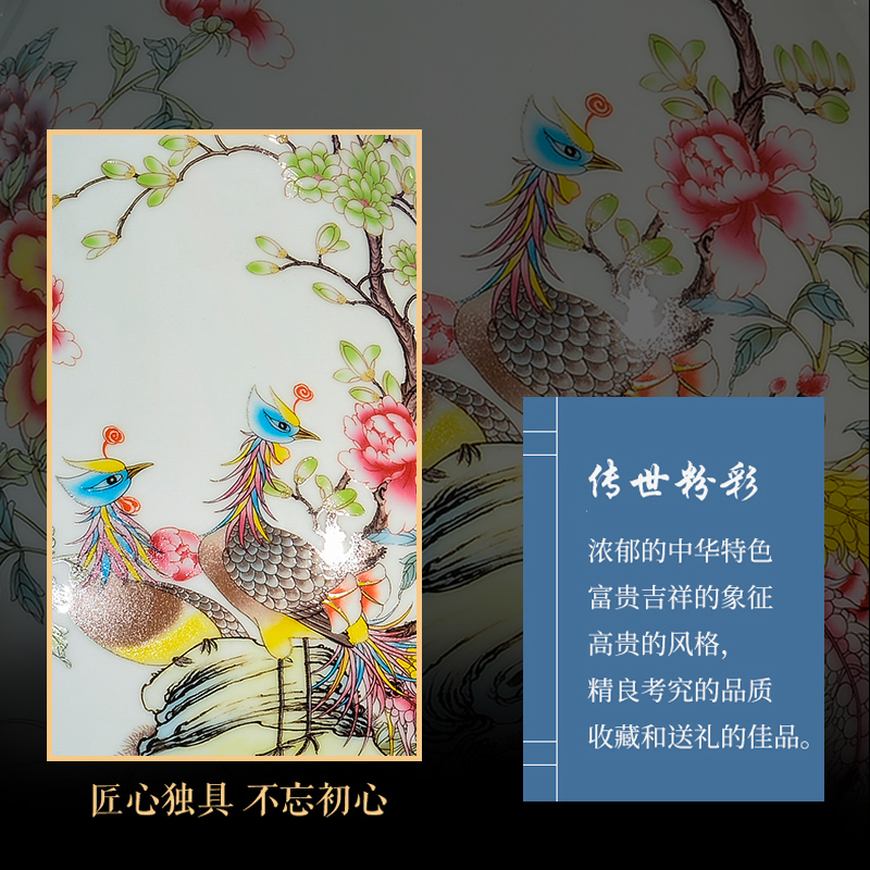 Jingdezhen ceramics powder enamel vase flower arranging furnishing articles of Chinese style household TV ark, porch decoration sitting room