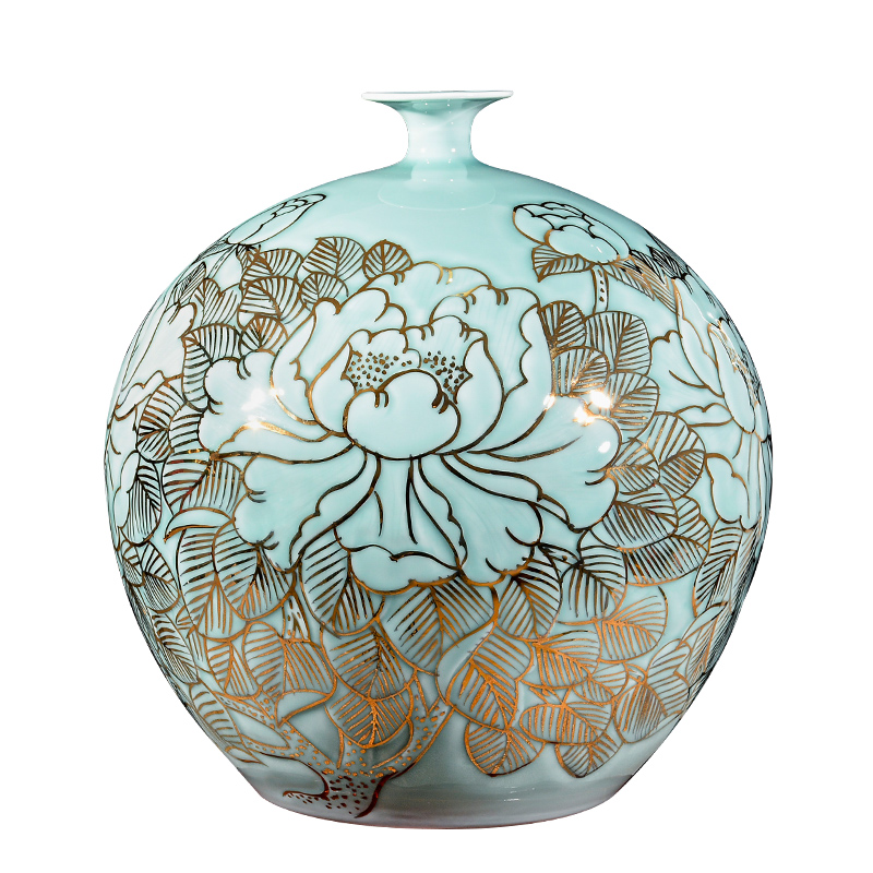 Jingdezhen ceramics hand - made of new Chinese style light see colour vase type pomegranate flower arranging office sitting room key-2 luxury furnishing articles