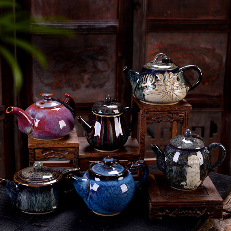 Variable teapot household large red glaze ceramic kung fu tea set at home building light teapot coarse pottery xi shi pot pot