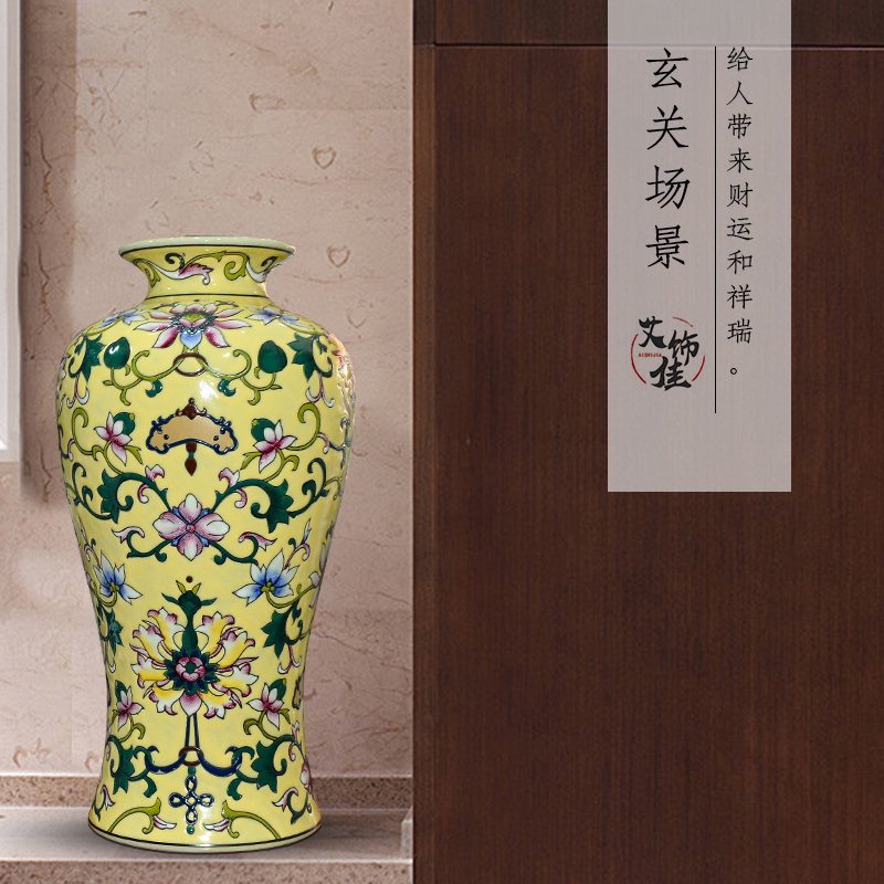 Jingdezhen ceramics bound branch lotus bottle of flower arranging dried flowers home furnishing articles sitting room decorates porch decoration TV ark