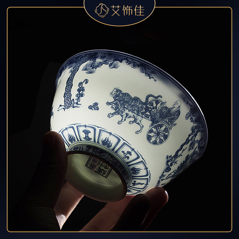 In the Chinese style Chinese wind guiguzi jingdezhen ceramics glaze 60 head blue and white porcelain bowls set tableware suit household gifts