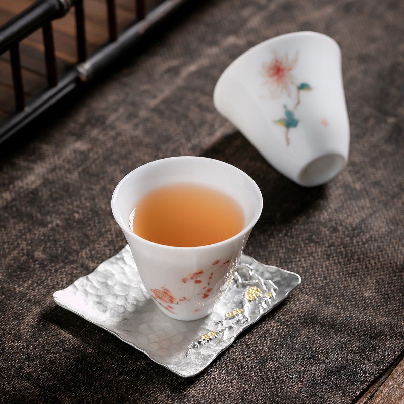 Fujian and hand - made ceramic kung fu tea cup by patterns of household sample tea cup single CPU hand Japanese tea masters cup