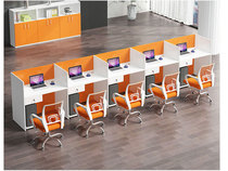 Electric Pin Screen Small Cassette Single Row Face To Face 4 People Lock 6 Staff Desk Mobile Table And Chairs Combined Customer Service