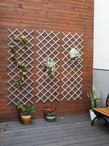 Outdoor anti-corrosion wood fence fence fence Outdoor garden courtyard grid wall hanging decoration balcony climbing rattan flower rack