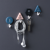 Creative Cute Viscose Plastic Stick Hook Hook Wall Free to punch toilet kitchen Home wall Hook Powerful