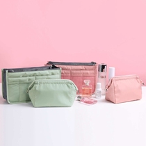 In-bag cosmetic bag set wash bag Morandi color cosmetics multi-function business trip finishing storage bag