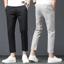 Western Pants Mens Summer Slim Fit Straight Drum Dice Ice Silk Pants Men Trends 100 Hitch 90% Casual Pants Mens Summer