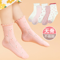 Girls' socks spring and autumn thin money Children's autumn pure cotton girl baby autumn thin money stockings