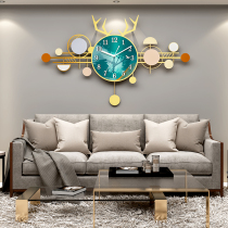 Nordic deer head wall clock living room household fashion clock modern simple clock light luxury net red decoration mute wall clock