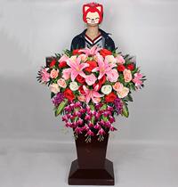 Office room flowers high-end wall hanging podium decoration large round table home plant podium fake flowers