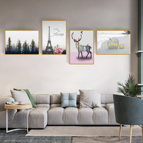 Nordic living room decoration painting modern minimalist sofa background wall mural combination personality restaurant creative light luxury hanging painting