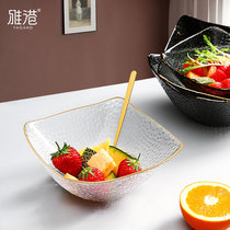 Phnom Penh fruit salad bowl large glass bowl creative personality individual household cute soup bowl transparent Nordic tableware