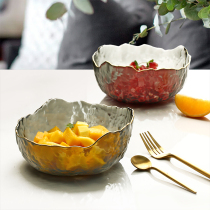 Net red fruit dessert bowl fruit plate living room household crystal glass creative modern Nordic ins Wind Snack Plate