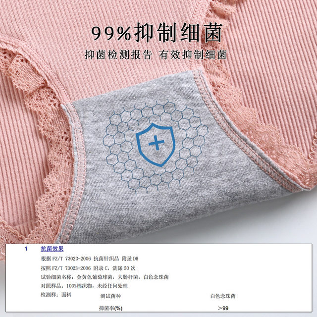Japanese female underwear antibacterial cotton 100% cotton crotch small waist Ms. lace briefs breathable large size head Japanese female underwear antibacterial cotton 100% cotton crotch small waist Ms. lace briefs breathable large size head