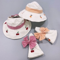 Summer childrens empty top hat girl sunscreen hat big eaves baby sunshade hat breathable topless girl sun hat