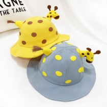 Baby fishermans hat baby hat spring and summer thin cute deer boys and girls sunshade sunscreen baby cap cute