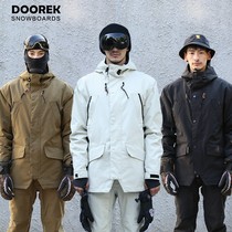 New DOOREK double board ski suit waterproof ski jacket cotton warm mens and womens 4 color