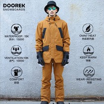 DOOREK 15K waterproof new snowboard suit set for men and women