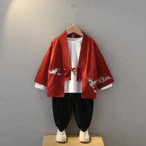 Childrens ancient clothes Hanfu boys National school uniforms Spring and autumn Chinese wind Three sets of baby Superfairy Goverian underserved to act out