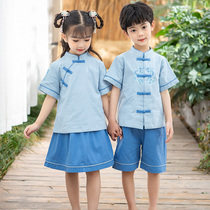 Childrens ancient clothes Hanfu boys girls assorted retro Republic of China Wind children clothes Chinese Wind Kindergarten Summer clothes National school uniforms