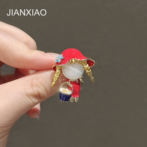 Cartoon Little Girl Brooch Creative Personality Neckline Anti-Walking Light Delicacy Pins and Tide Cute Day Series Collar buckle