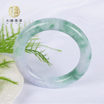 Big Jubilee Burmese natural Jade a jade waxy ice seed fat round strip green flower bracelet children Taobao live
