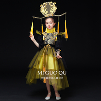 National tide childrens dress 2021 new high-end girls domineering catwalk show clothing Chinese style childrens clothing