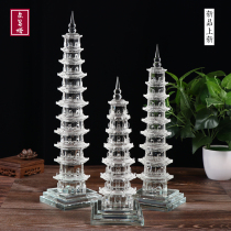 Crystal Wenchang Tower placed book room office desktop 7 floors 9 floors 11 floors 13 floors home pendulum gift gift-giving