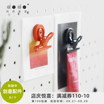 Hole board accessories Magnet clip Metal color with magnetic memo clip Refrigerator sticker storage accessories