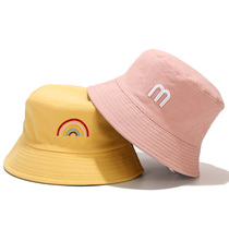 Childrens hats autumn and winter mens and womens baby fishermans hat can be worn on both sides.